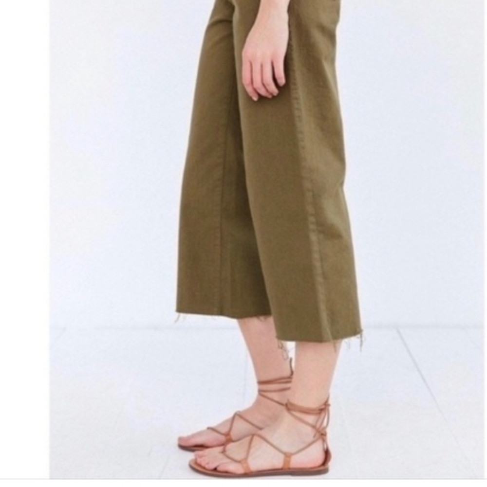 BDG ARMY GREEN A-WIDE LEG JEANS RAW HEM SIZE 2 MOD GRUNGE SKATER